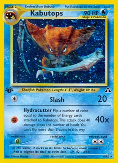 Kabutops Pokémon card, number 6