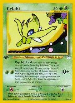 Celebi Pokémon card, number 16