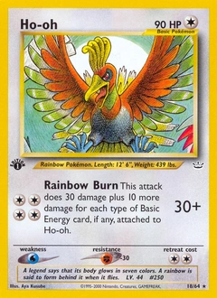 Ho-oh Pokémon card, number 18