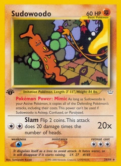 Sudowoodo Pokémon card, number 26