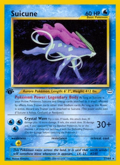 Suicune Pokémon card, number 27