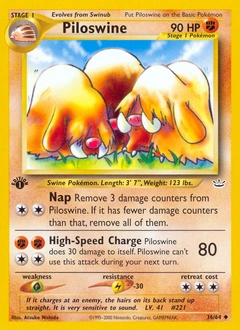 Piloswine Pokémon card, number 36