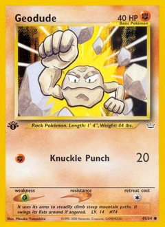 Geodude Pokémon card, number 44