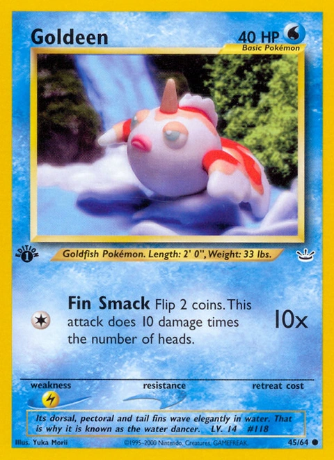 Goldeen Pokémon card from Neo Revelation, number 45 (1st Edition print)