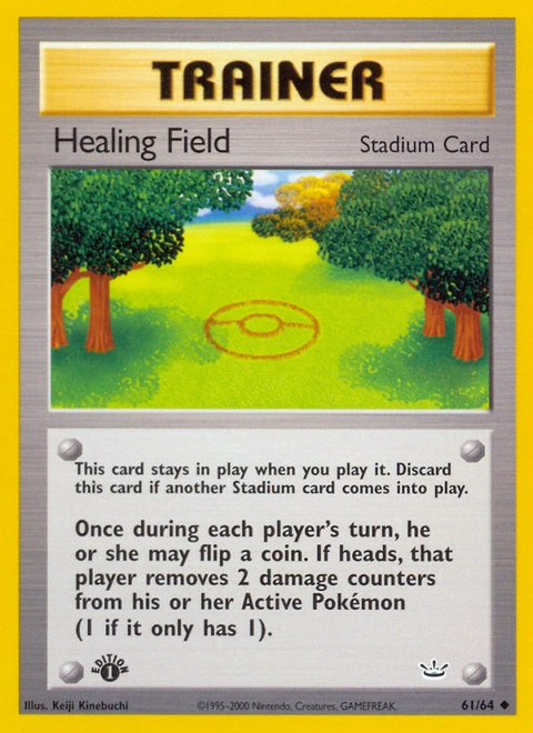 Healing Field Pokémon card from Neo Revelation, number 61 (1st Edition print)