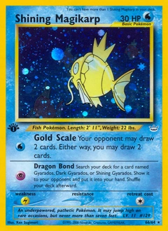 Shining Magikarp Pokémon card, number 66