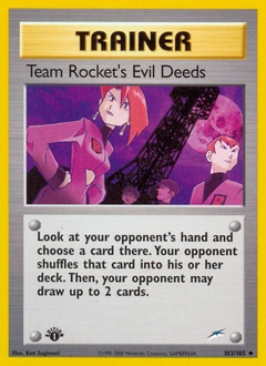 Team Rocket's Evil Deeds Pokémon card, number 103