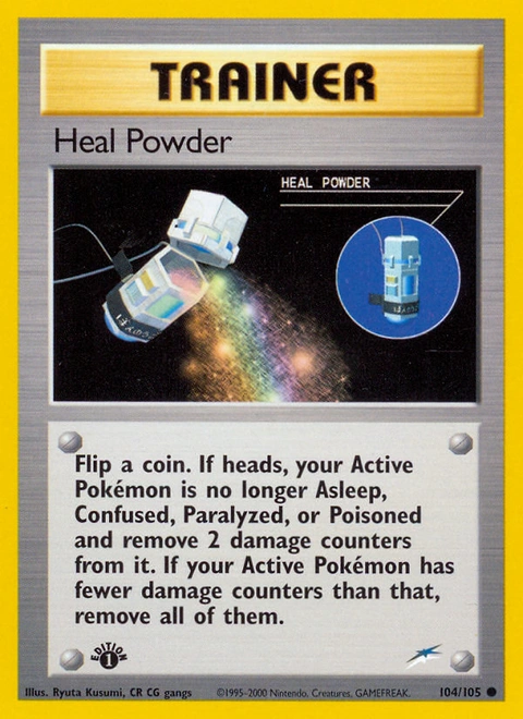 Heal Powder Pokémon card from Neo Destiny, number 104 (1st Edition print)
