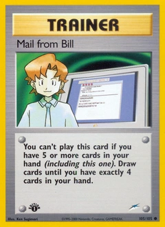 Mail from Bill Pokémon card, number 105