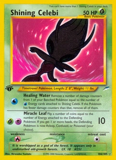 Shining Celebi Pokémon card, number 106