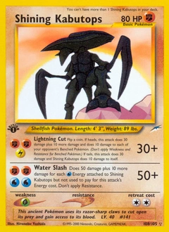 Shining Kabutops Pokémon card, number 108