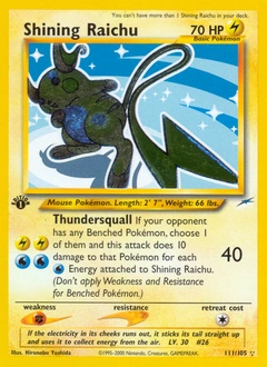 Shining Raichu Pokémon card, number 111