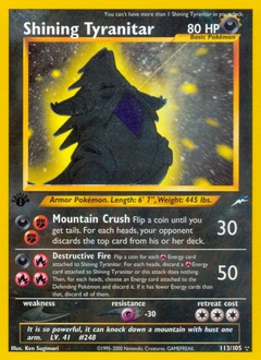 Shining Tyranitar Pokémon card, number 113