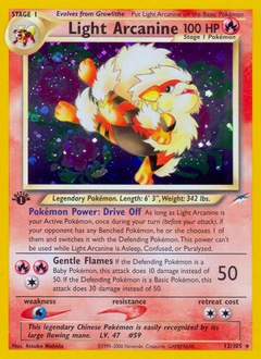 Light Arcanine Pokémon card, number 12