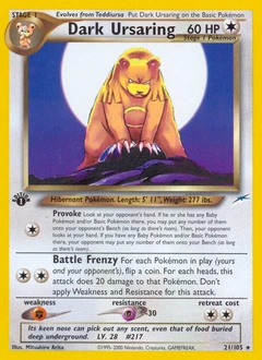 Dark Ursaring Pokémon card, number 21