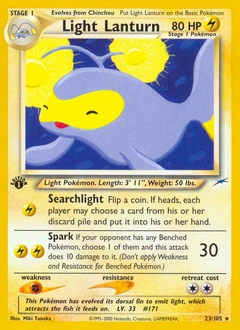 Light Lanturn Pokémon card, number 23