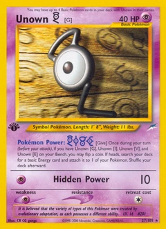 Unown [G] Pokémon card, number 27