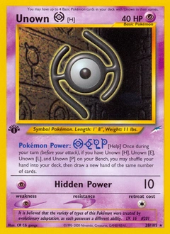 Unown [H] Pokémon card, number 28