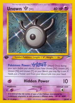 Unown [W] Pokémon card, number 29