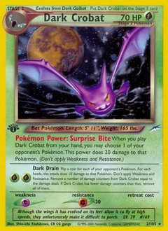 Dark Crobat Pokémon card, number 2
