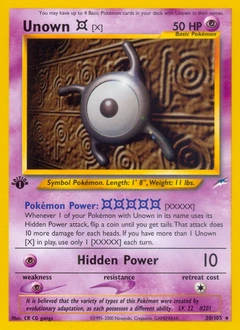 Unown [X] Pokémon card, number 30
