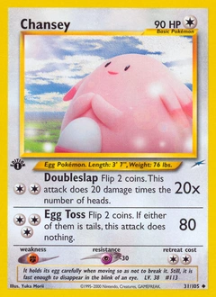 Chansey Pokémon card, number 31