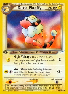 Dark Flaaffy Pokémon card, number 34