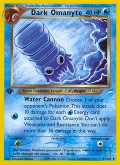 Dark Omanyte Pokémon card, number 37