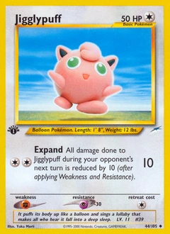 Jigglypuff Pokémon card, number 44