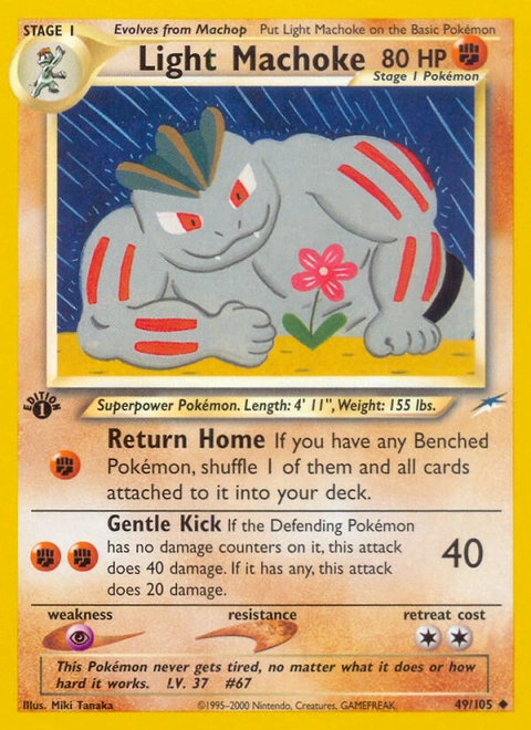 Light Machoke Pokémon card from Neo Destiny, number 49 (1st Edition print)