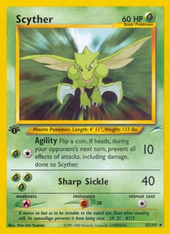 Scyther Pokémon card, number 55