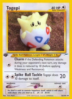 Togepi Pokémon card, number 56
