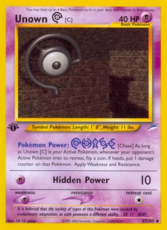 Unown [C] Pokémon card, number 57