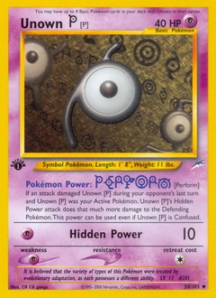 Unown [P] Pokémon card, number 58