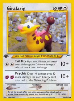 Girafarig Pokémon card, number 66