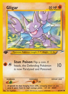 Gligar Pokémon card, number 67