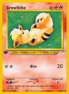 Growlithe Pokémon card, number 68