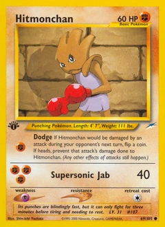 Hitmonchan Pokémon card, number 69