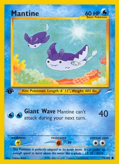 Mantine Pokémon card, number 74