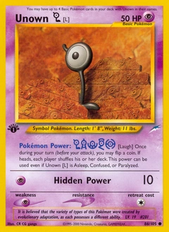 Unown [L] Pokémon card, number 86
