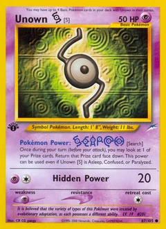 Unown [S] Pokémon card, number 87