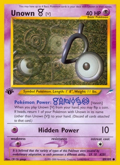 Unown [V] Pokémon card, number 89
