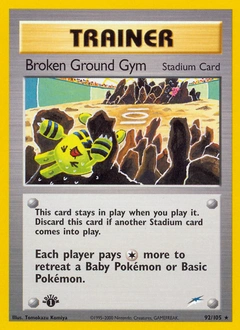 Broken Ground Gym Pokémon card, number 92