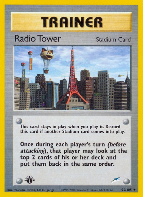 Radio Tower Pokémon card from Neo Destiny, number 95 (1st Edition print)