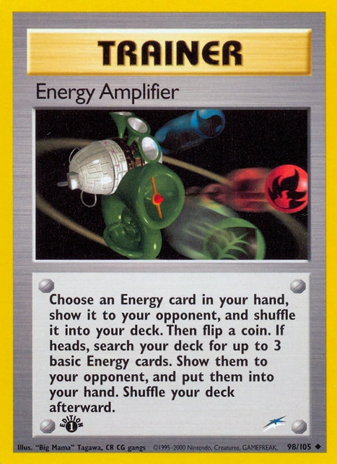 Energy Amplifier Pokémon card from Neo Destiny, number 98 (1st Edition print)
