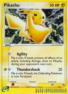 Pikachu Pokémon card, number 12