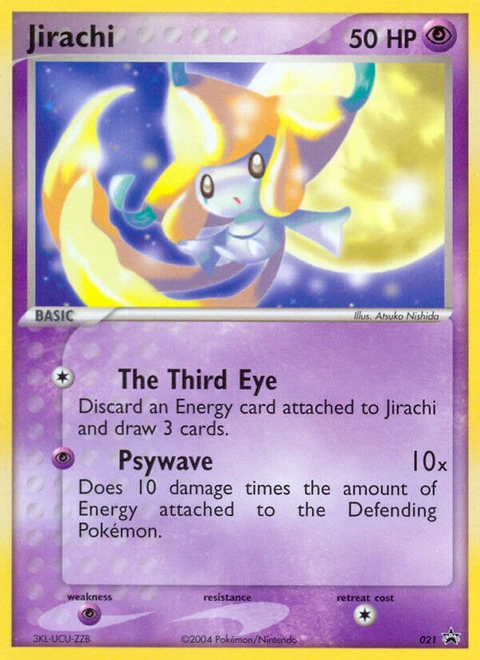 Jirachi Pokémon card from Nintendo Black Star Promos, number 21 (Standard print)