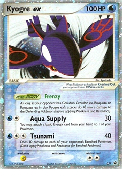 Kyogre ex Pokémon card, number 37