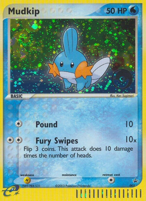 Mudkip Pokémon card from Nintendo Black Star Promos, number 5 (Standard print)