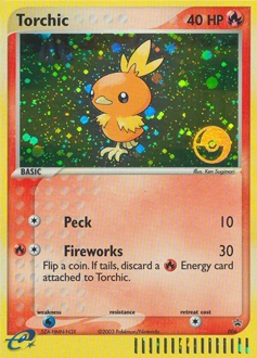 Torchic Pokémon card, number 6